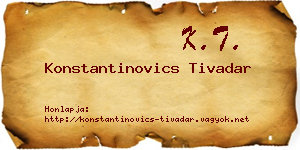 Konstantinovics Tivadar névjegykártya