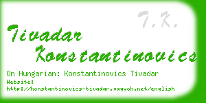 tivadar konstantinovics business card